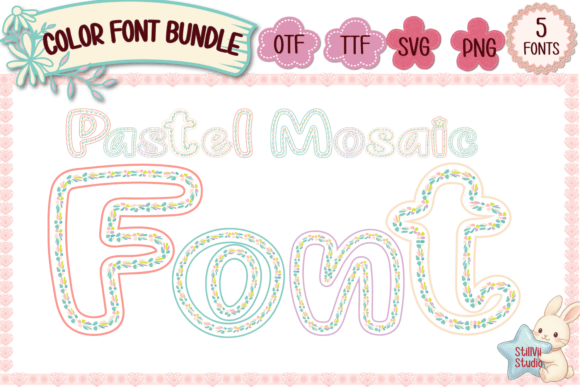 Discover the Charm of the Pastel Mosaic Font Bundle for Your Cozy Projects