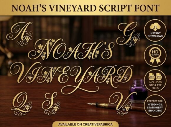 Noah's Vineyard Font: A Harvest of Elegance